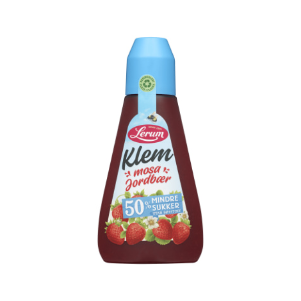 Strawberry Jam  Squeeze Bottle Less Sugar - Jordbærsyltetøy Klem Mindre Sukker 380g Lerum